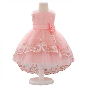 Baby 1Y Birthday Kids Shooting Fancy Dress Girls Lace Train Puffy Dresses