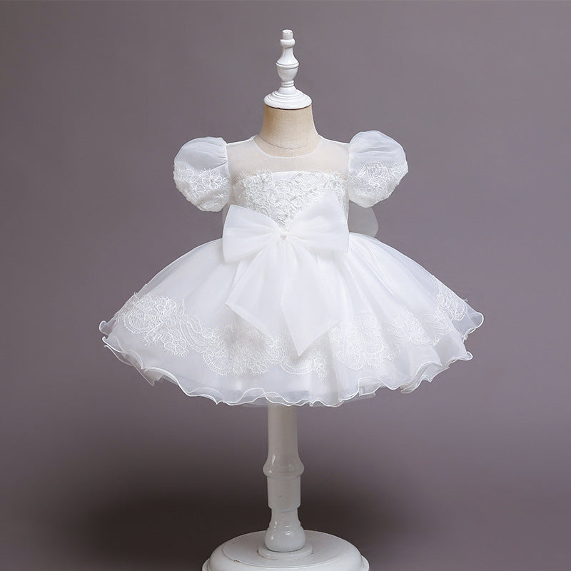 2022 新デザイン 女の子 70-130cm パフスリーブ ファッション 1Y 誕生日 フラワーガール ファンシー プリンセス ドレス