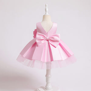 70-100cm 女児用 生後1ヶ月 1歳 誕生日パーティードレス ウェディング フラワーガールドレス プリンセス パフィー ティアードドレス
