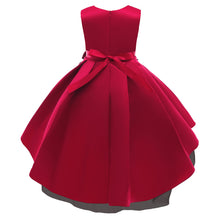 Load image into Gallery viewer, 100-150cm Kids Dresses Sleeveless Princess Red Tulle Flower Girl Dress Piano Performance Dress
