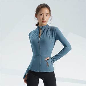 女性用フード付きランニングジムヨガフィットネスジャケット