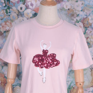 Woman Cute Cotton Modal Cartoon Graphics Print T shirt