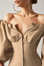 Load image into Gallery viewer, French Style Spring Summer New Design Long Puff Sleeve Off Shoulder Cotton Blouse
