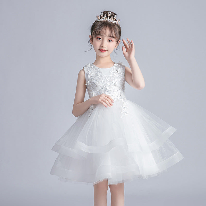 女の子用 夏用 パフィーチュール プリンセスドレス 子供の日 パフォーマンスドレス