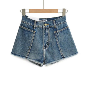 4 Colorway Raw Finish Big Pocket Denim Shorts