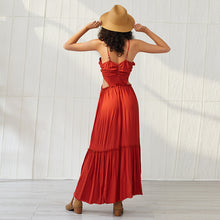 Load image into Gallery viewer, Spaghetti strap sexy v neck backless dress
