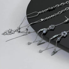 Load image into Gallery viewer, Chinese Style Earrings Long Metal Necklace Set
