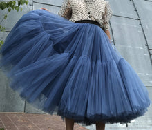 Load image into Gallery viewer, High Waist A Line Long Big Flare Puffy Tulle Skirt
