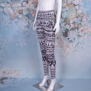 Women's Casual Ethnic Print Stretchy Saggy Jersey Pants