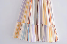 Load image into Gallery viewer, Colorful Striped Halter Neck Tie Backless Mini Casual Dress
