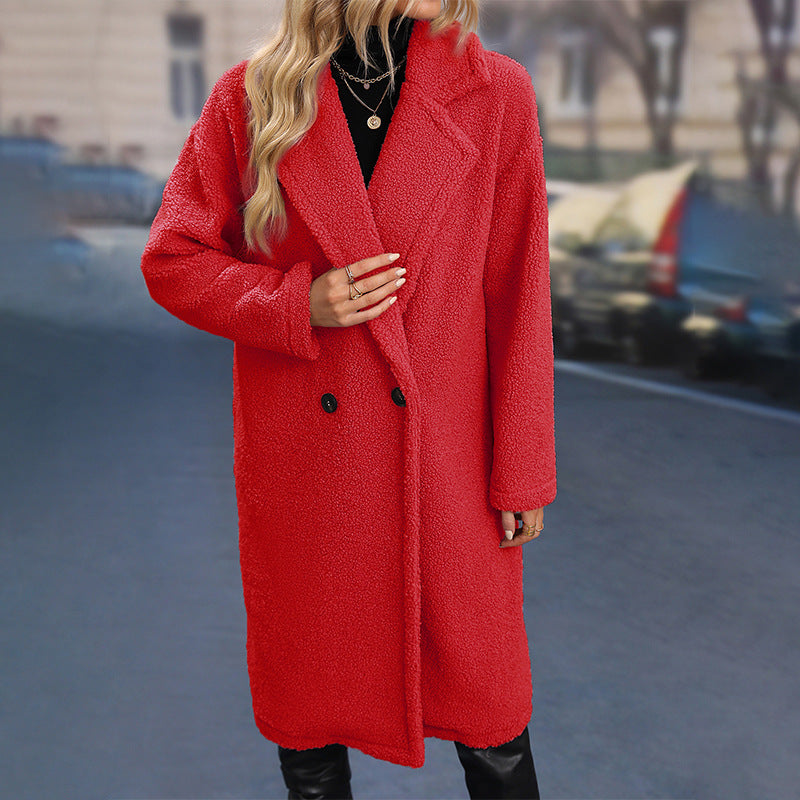 2022 Autunno Inverno Moda Donna Midi Lungo Spesso Faux Sherpa Shearling Soprabiti