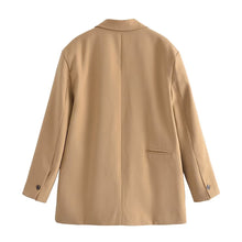 Load image into Gallery viewer, 2022 Autumn New Design Brown Single Breasted Oversized Midi Blazer
