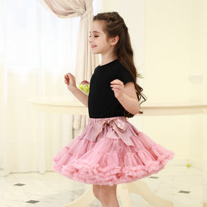 Little Girl's Bowknot Puffy Tulle Tutu Princess Short Skirt