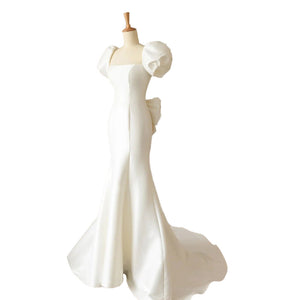 Mermaid Satin Light Elegant Chic Bride Wedding Dress