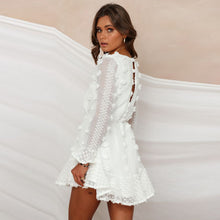 Load image into Gallery viewer, Jacquard Belted Long Sleeve Mini Dress
