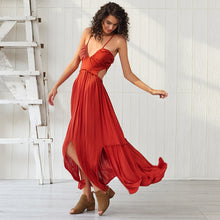 Load image into Gallery viewer, Spaghetti strap sexy v neck backless dress
