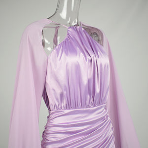 Hot Sale Sexy Backless Lantern Sleeve Ruched Bodycon Casual Dress