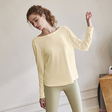 Load image into Gallery viewer, 2022 Autumn Winter Fashion Yoga Cover Up Loose Backless Breathable Long Sleeve Gym T shirts
