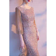 Load image into Gallery viewer, Long Sleeve Elegant Sequin Maxi Mermaid Evening Dress

