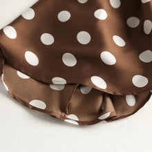 Load image into Gallery viewer, Thick Satin Polka Dot Placket Button Up Flare Midi Skirt
