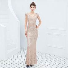 Load image into Gallery viewer, 3XL4XL Plus Size Long Sequin Plus Size Performance Banquet Evening Dress
