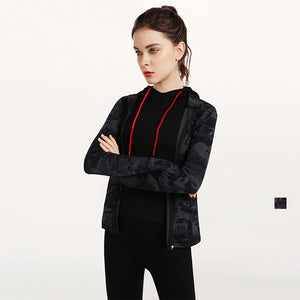 女性用フード付きランニングジムヨガフィットネスジャケット