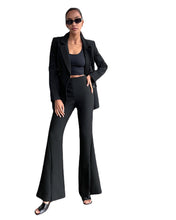 Load image into Gallery viewer, Slim High Waist Elegant Black Flare Pants
