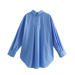 2022 Summer Cotton Oversized Poplin Shirt