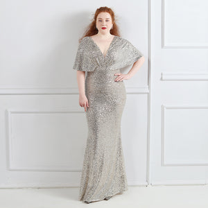 XXXL/XXXXL Long Sequin Super Plus Size Performance Banquet Evening Dress