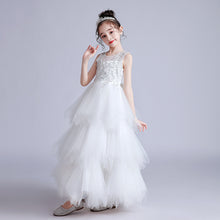 Load image into Gallery viewer, 120-170cm Girls Long Puffy Princess Dress Junior Wedding Flower Girl Dress
