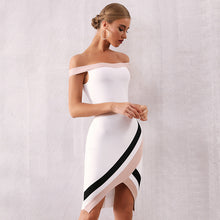 Load image into Gallery viewer, Contrast Off Shoulder Bandage Dress
