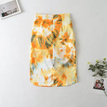 Load image into Gallery viewer, Ruched Printed Floral Asymmetrical Mini Skirt
