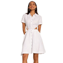 Load image into Gallery viewer, Fashion Cut Out Cotton Shirt Casual Dress

