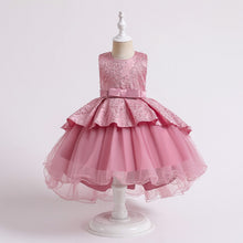 Load image into Gallery viewer, Little Girls Princess Flower Girl Dress Tulle Bowtie Puffy Piano Performance Dress

