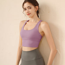 Load image into Gallery viewer, Cross Back Gym Crop Tank Top Running Fitness Sports Yoga Bra

