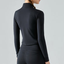 Load image into Gallery viewer, Women Autumn Winter Furry Gym Long Sleeve Zip Up Fitness Skinny Yoga Sports Jackets
