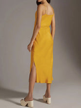 Load image into Gallery viewer, Spaghetti Cowl Bias Slip Midi Evening Dress
