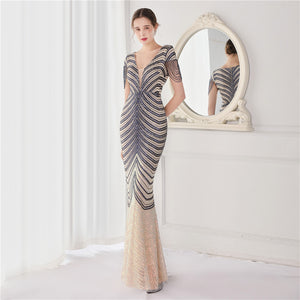 XXXL/XXXXL Plus Size Long Sequin Performance Banquet Evening Dress
