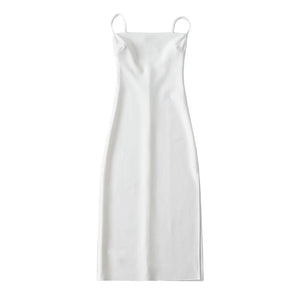 6 Colorway French Style Spaghetti Slit Midi Casual Dress