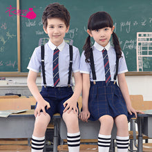 画像をギャラリービューアに読み込む, 子供の日パフォーマンススーツ ジュニア小学校制服 女の子 男の子 サスペンダー ズボン スカート セット
