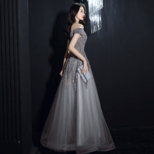 Load image into Gallery viewer, Banquet Sequin Off Shoulder Elegant Long Celebrity Annual Party Evening Dress
