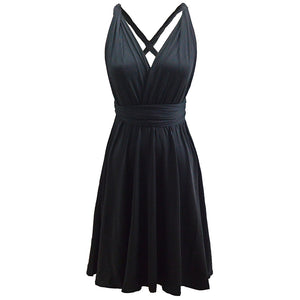 Multiway Wearing Method Tied Bandage Flare Plus Size Bridesmaid Evening Dress