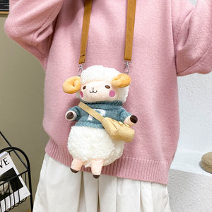 かわいいセーターヤギ人形漫画子供用スリングバッグ