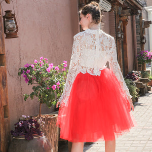 7-layer 65cm Puffy Tutu A Line Tulle skirt