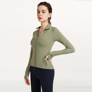 女性用フード付きランニングジムヨガフィットネスジャケット