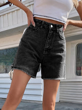 Carica l&#39;immagine nel visualizzatore di Gallery, Pantaloncini in denim slim a vita alta e larghi casual
