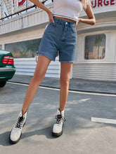 Carica l&#39;immagine nel visualizzatore di Gallery, Pantaloncini in denim slim a vita alta e larghi casual
