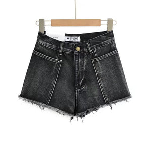 4 Colorway Raw Finish Big Pocket Denim Shorts