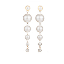Load image into Gallery viewer, Elegant Fashion Small Big Artificial Pearl Long Dangling Earrings
