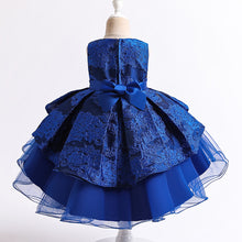 Load image into Gallery viewer, Little Girls Princess Flower Girl Dress Tulle Bowtie Puffy Piano Performance Dress
